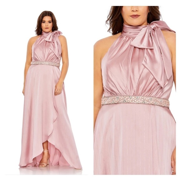 Mac Duggal 49578 NWT Pleated Halter Neckline Evening Gown - Picture 1 of 8